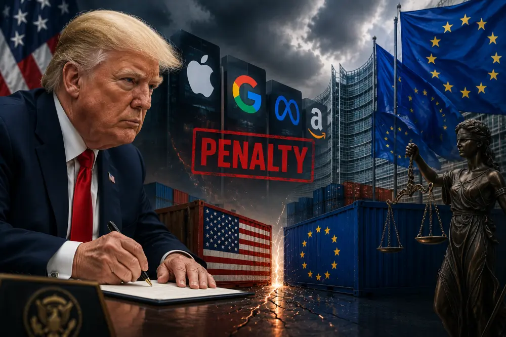 Trump Opens Investigation Into EU Tech Penalties, Escalating U.S.–Europe Trade Fight