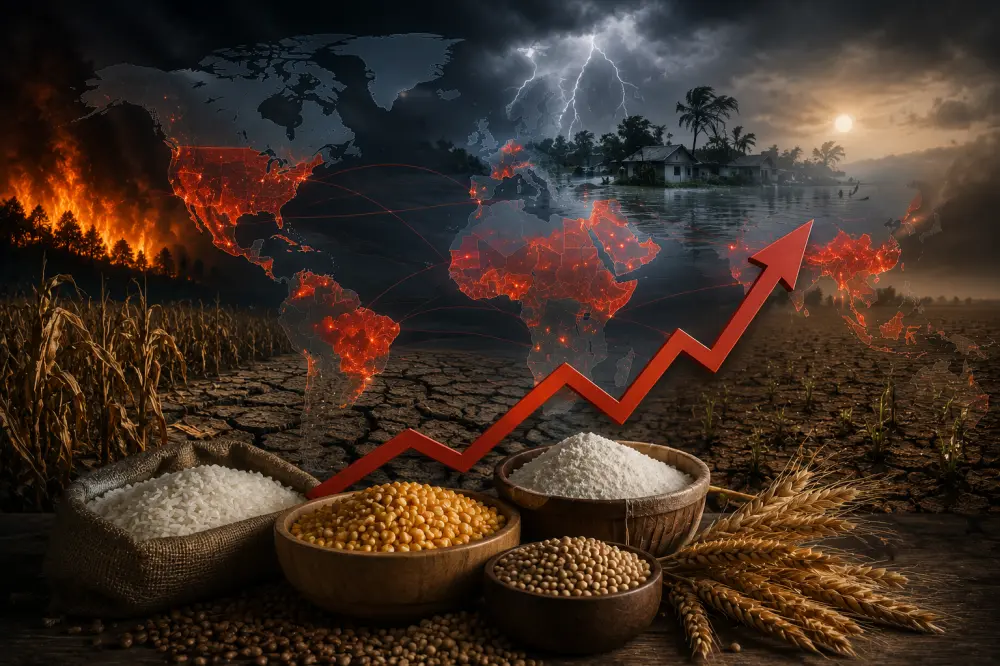 Global Food Prices Rise Again as Extreme Weather Disrupts Harvests Across Three Continents